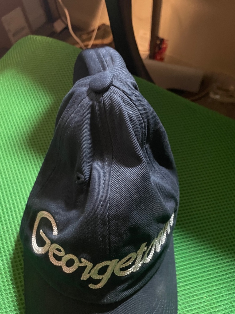 Georgetown Script Embroidered Black Baseball Cap - Picture 8 of 8
